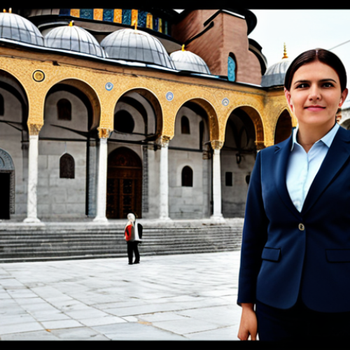 Businesswoman in Istanbul**

"A professional businesswoman in a modest business suit, standing in front of the Hagia Sophia in Istanbul, Turkey, fully clothed, appropriate attire, safe for work, perfect anatomy, natural proportions, professional photography, high quality, professional, family-friendly."

**