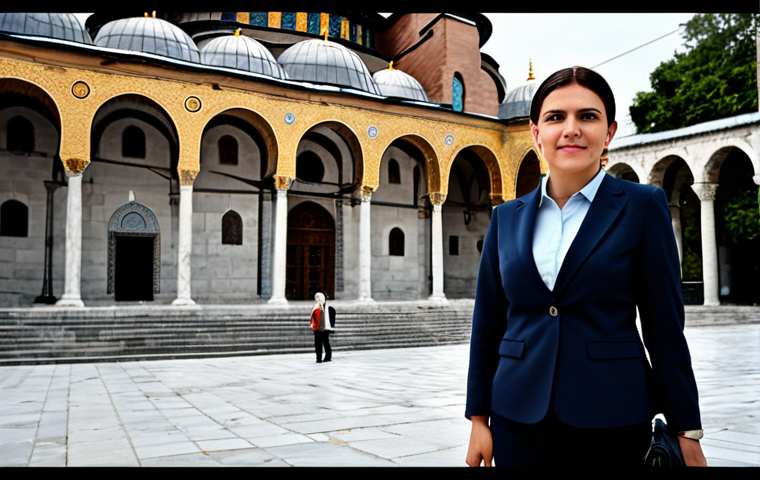 Businesswoman in Istanbul**

"A professional businesswoman in a modest business suit, standing in front of the Hagia Sophia in Istanbul, Turkey, fully clothed, appropriate attire, safe for work, perfect anatomy, natural proportions, professional photography, high quality, professional, family-friendly."

**