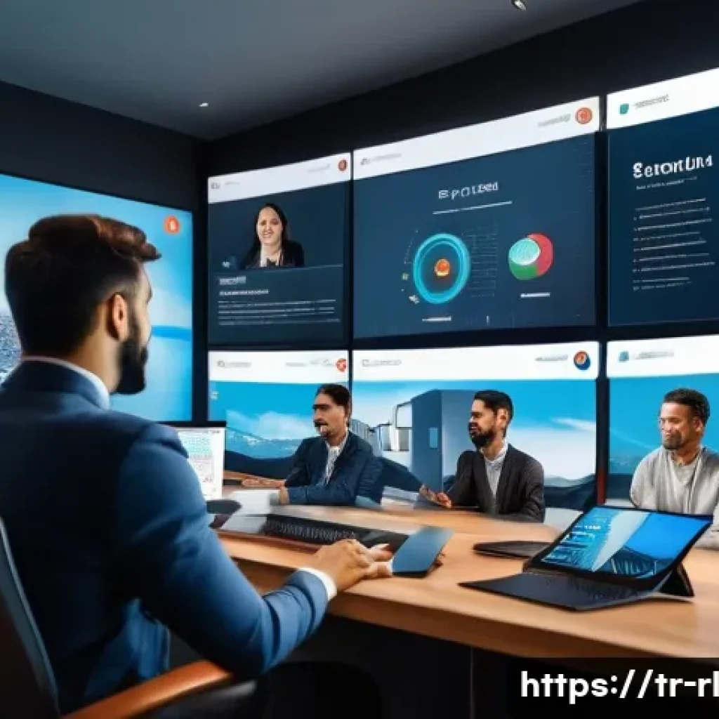 세일즈 퍼널에서의 온라인 이벤트 활용하기 - A modern virtual conference scene featuring a diverse group of young Turkish professionals engaging ...