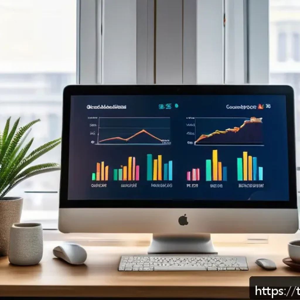 세일즈 퍼널의 성과 개선을 위한 지속적 테스트 - A modern e-commerce sales funnel dashboard displayed on a sleek computer screen in a cozy Istanbul o...