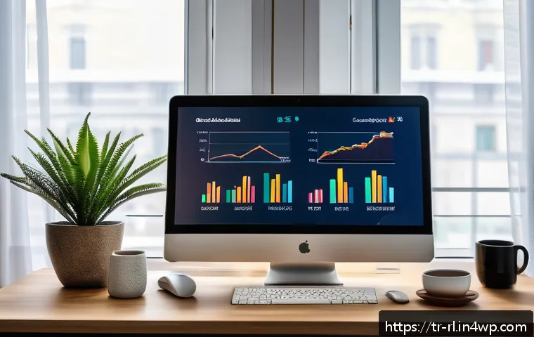 세일즈 퍼널의 성과 개선을 위한 지속적 테스트 - A modern e-commerce sales funnel dashboard displayed on a sleek computer screen in a cozy Istanbul o...