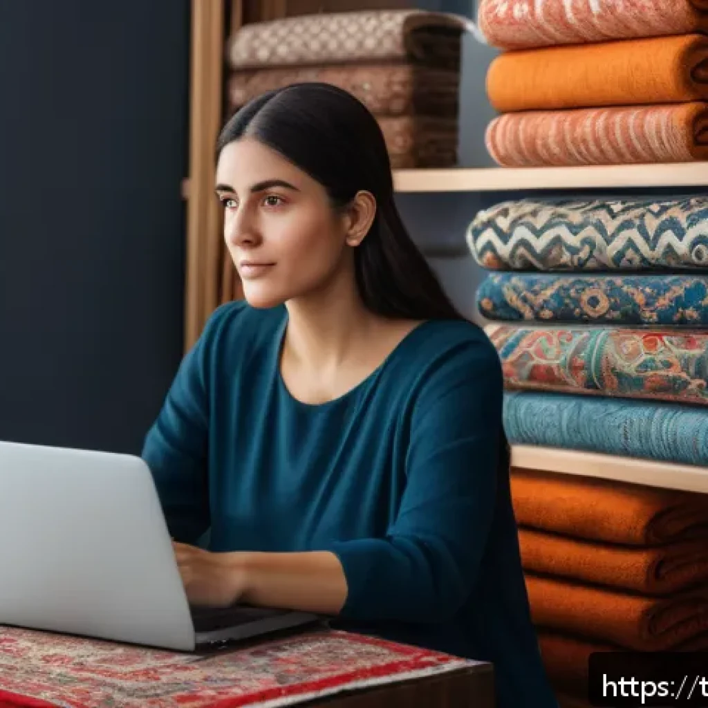 세일즈 퍼널에서의 고객 반응 예측하기 - A modern e-commerce customer journey scene set in Istanbul, showing a diverse Turkish woman using a ...